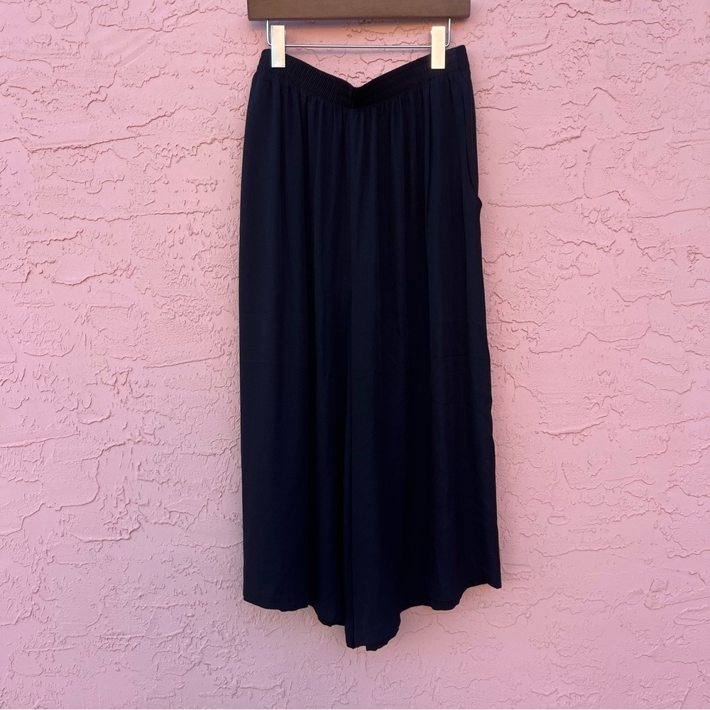 Vintage Briggs New York Wide Leg Pants Black Rayon Size 16